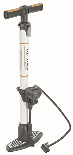 "High-performance aluminum floor air pump with digital pressure gauge. image"