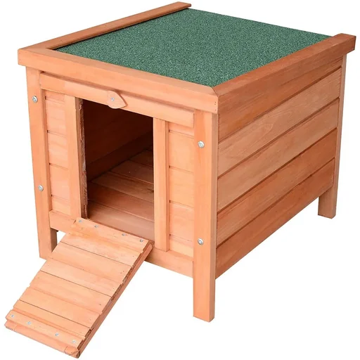 "Rabbit hutch with slope wood green + natural image"