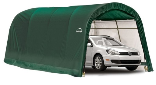 "Garage en toile Round Top 18,3 m², vert, 300×610 cm – Garage-in-a-Box, cadre en acier DuPont, résistant aux intempéries image"