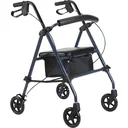 Rollator walking aid for seniors height adjustable foldable steel black