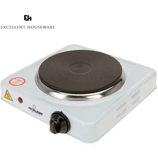 "Basic hob, Ø 16 cm, electric, white, single burner, 1000W, 5 settings, 22 x 22 x 7 cm image"