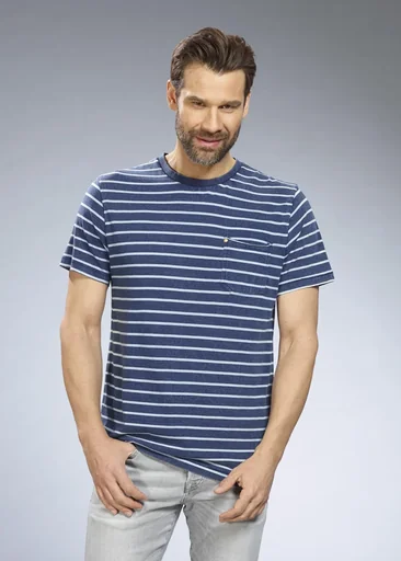 "T-shirt, blue striped, size M image"
