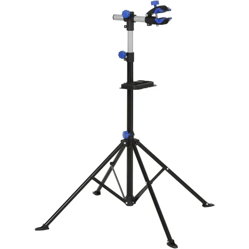 "Homcom bicycle repair stand with tool tray black image"