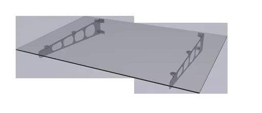 "Stainless steel canopy HD/LT 160 frosted, 160 x 90 x 16 cm, stainless steel, laminated safety glass (VSG) 8 mm frosted image"
