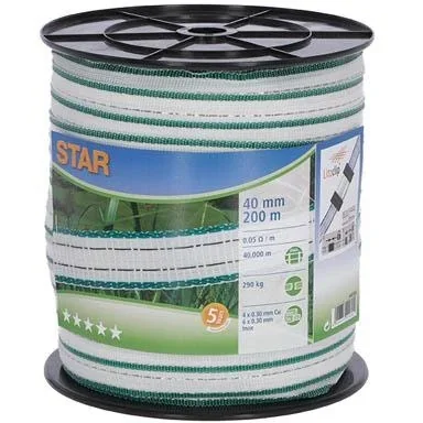 "Star band, 40 mm, white/green, 4xcu 0.30+6x stainless steel 0.30 image"