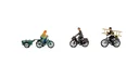Cyclists, 3 figures, H0 gauge