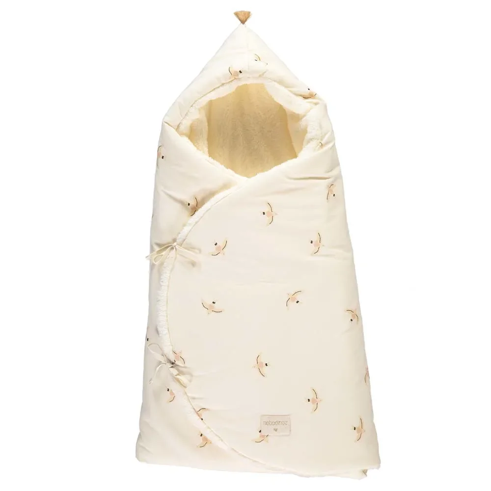 "Nobodinoz Poussette Sac "Cosy" Haiku oiseaux image"