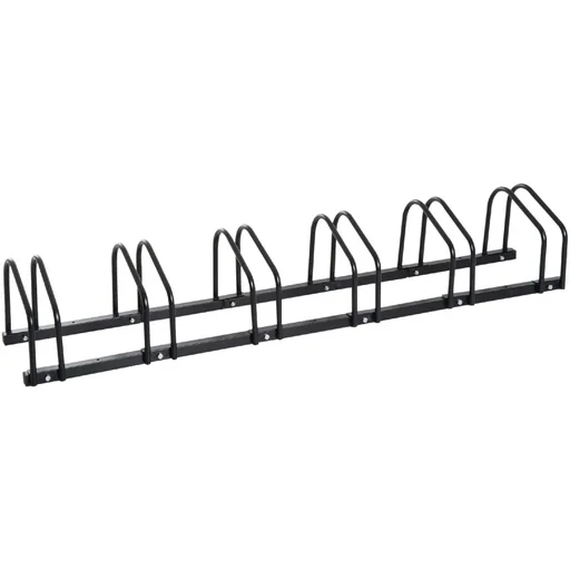 "Bicycle stand for 6 bicycles, black image"
