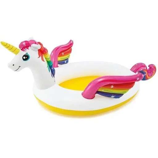 "Unicorn pool with water sprinkler image"