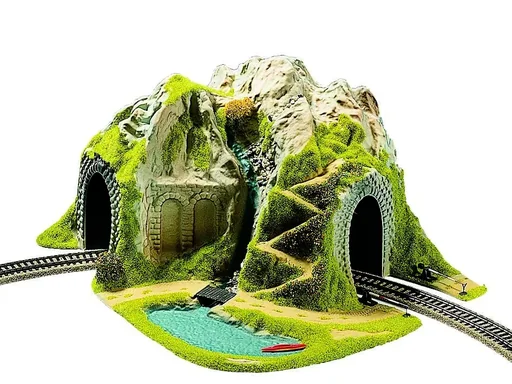 "Corner tunnel, single-track, curved, 41 x 37 cm, 22 cm high, clearance height 9.3 cm, suitable for R1 or R2 image"
