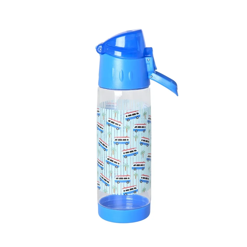 "RICE gourde enfant - imprimé voiture - bleu, 500 ml, plastique image"