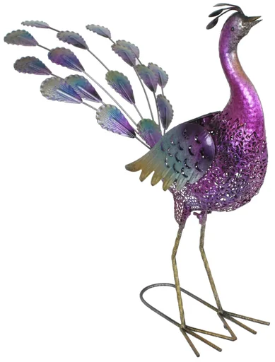 "Metal decoration peacock Bonnie with LED solar lighting image"