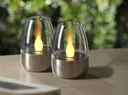 Solar candles with LED flickering light, set of 2