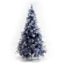 Artificial Christmas tree with silver branches and red berries