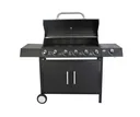 Gas grill "San Angelo", 6+1 burners, black.