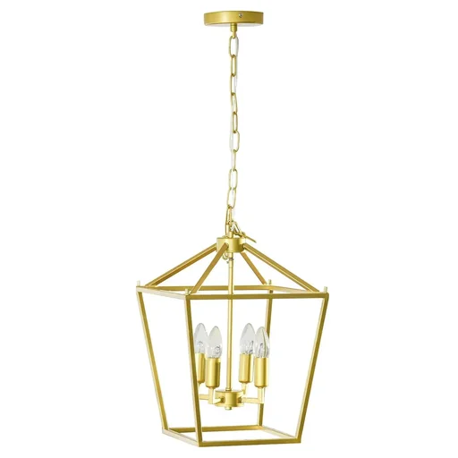 "Chandelier hanging lamp 4-light pendant light with adjustable hanging chain for living room bedroom industrial metal image"
