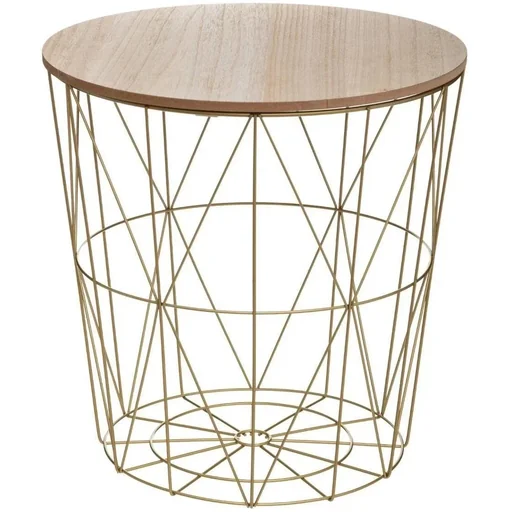 "Side table - 39.5 x 41cm - wood/metal - gold image"