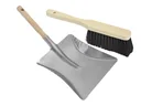 Broom set with synthetic hair hand brush
