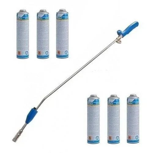 "CFH PZ9000 gas burner / weed burner with 6 gas bottles image"