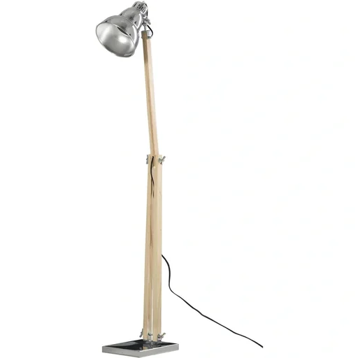 "Homcom floor lamp with adjustable shade natural/silver image"