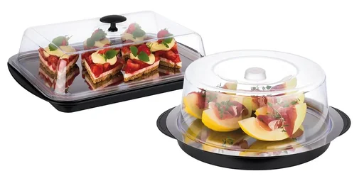 "Thermal tray set 43 x 29 cm: sturdy bowl, stainless steel tray, 2 ice packs, freshness cover image"