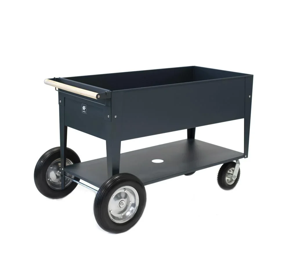 "Carré potager surélevé Swivel 120 × 60 × 84 cm Anthracite – carré potager surélevé mobile en acier avec roues, 216 l image"