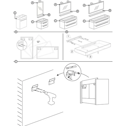"Bathroom furniture Force 58 cm - oak image"