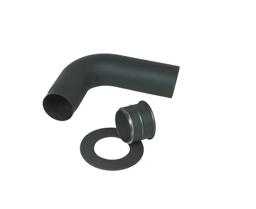 "Chimney pipe connection set 150 mm full form graphite image"