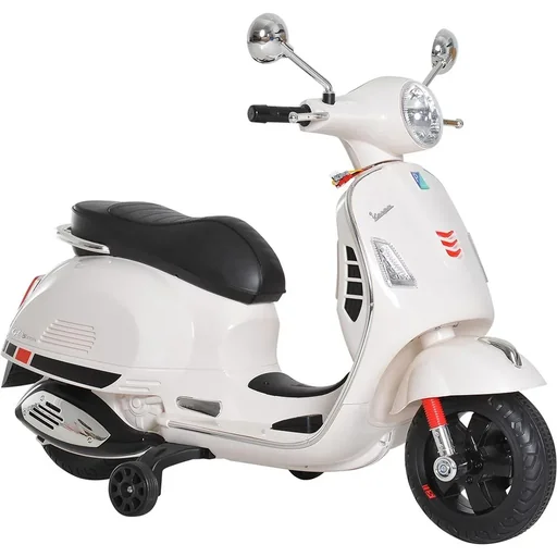 "Electric children's motorcycle VESPA children's car white image"