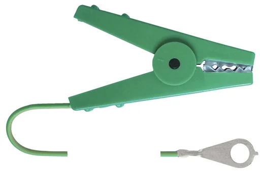 "Fence connection cable with clamp, green, 100 cm image"