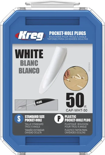 "Dowel for pocket holes, plastic white image"