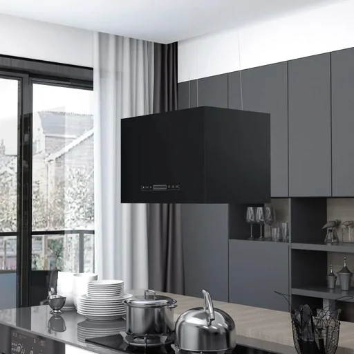 "Touch sensor wall hood LCD 55 cm stainless steel image"