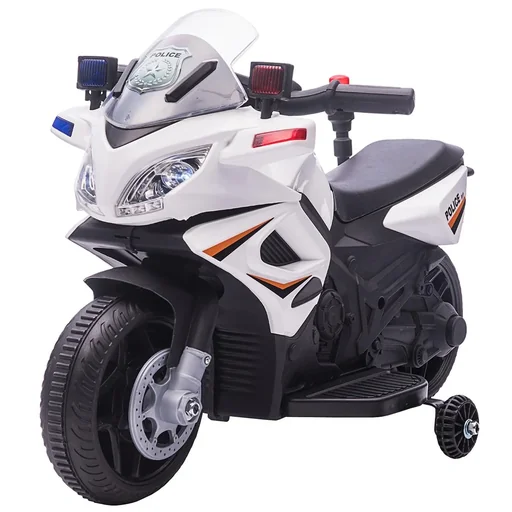 "Children's police electric motorcycle police motorcycle electric car stroller for 18 to 36 months with 2 headlights police image"