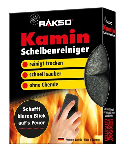 "Fireplace glass cleaner sponge, pack of 2, scratch-free image"