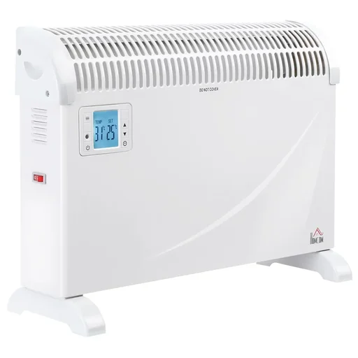 "Heater fan heater 2000W with 3 warm levels 24-hour timer metal plastic white 58.5 x 20 x 43 cm image"
