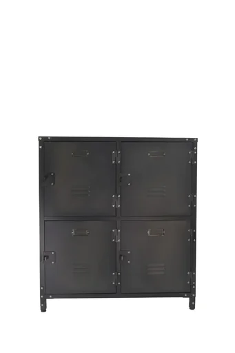 "Vintage metal cabinet with 4 doors image"