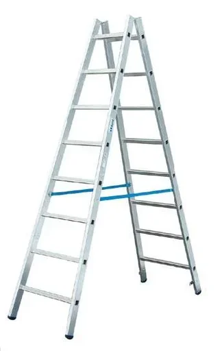 "Aluminum rungs double ladder 2 x 10 rungs ladder image"