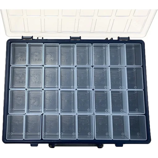 "NL Assortment box / storage box - Contains 32 removable trays - 26.1 x 33.8 x 5.7 cm image"