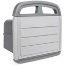 Wall hose holder with storage compartment