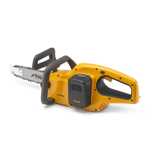 "Cordless chainsaw CS 100e Kit, including 20 V (4 Ah) battery and charger image"