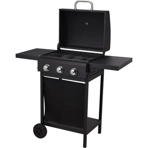 "Vargan Gas Grill - 3 Burners - Grill Area 38 x 24.5 cm - Black image"