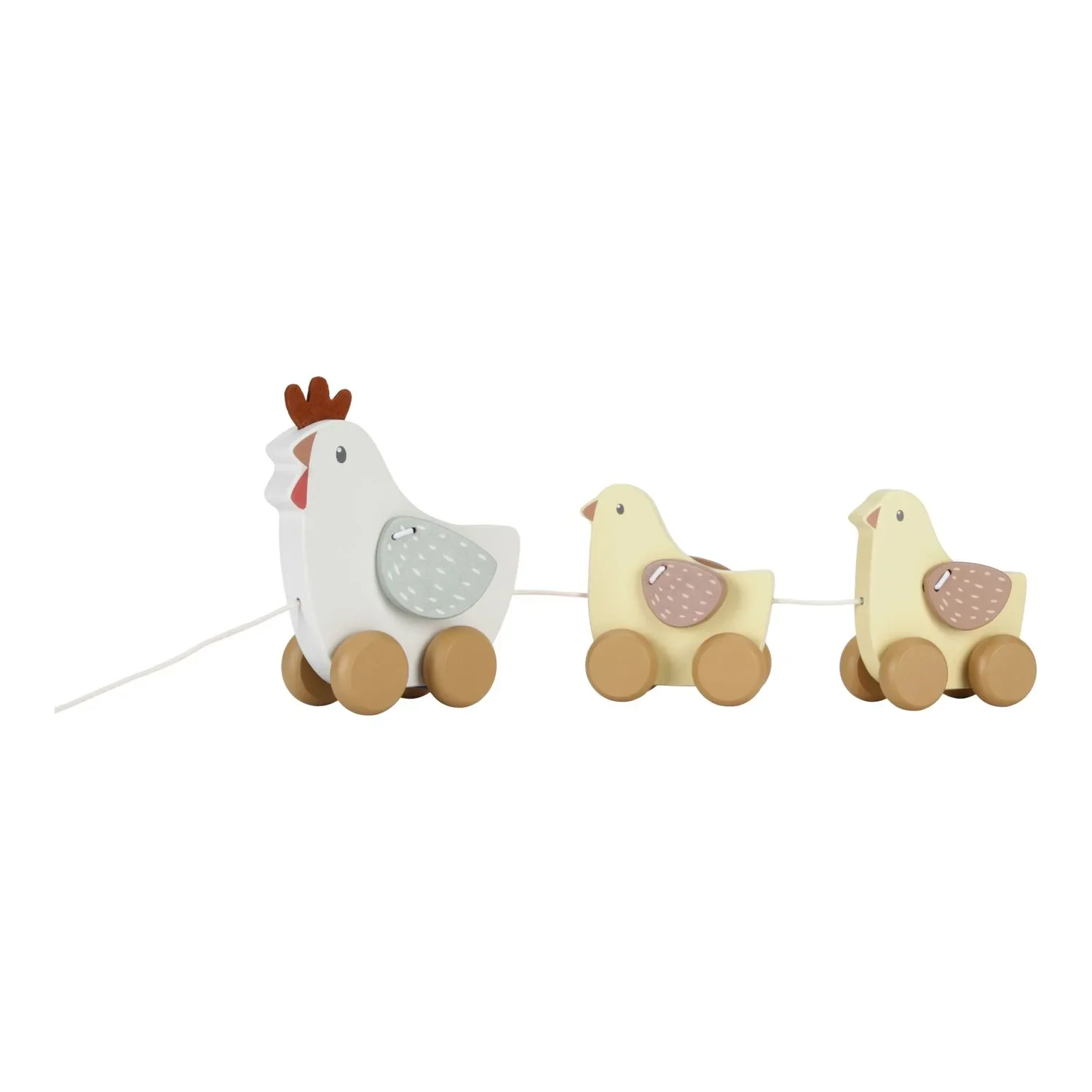 Little Dutch Jouet à tirer en bois – Poule : Favorise la motricité et l'apprentissage de la marche (dès 18 mois)
