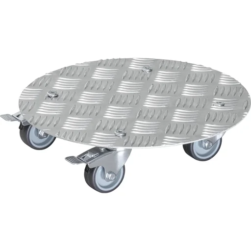 "Multi Roller MR 7005, Ø 30 x 7.5 cm, soft wheels Ø 50 mm, plain bearings, 2 brakes, aluminum checker plate, load capacity 100 kg image"