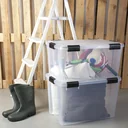 Waterproof storage box, transparent, 50 liters
