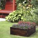 Square raised bed dark brown