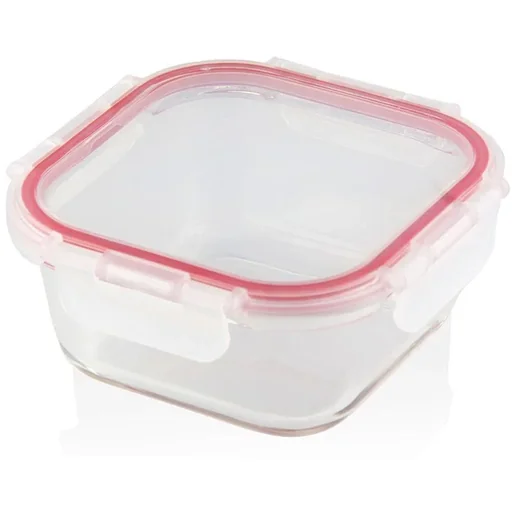 "Mehrzer - Freshness Box - 500ml - Square - Bake-and-Lock - Red image"