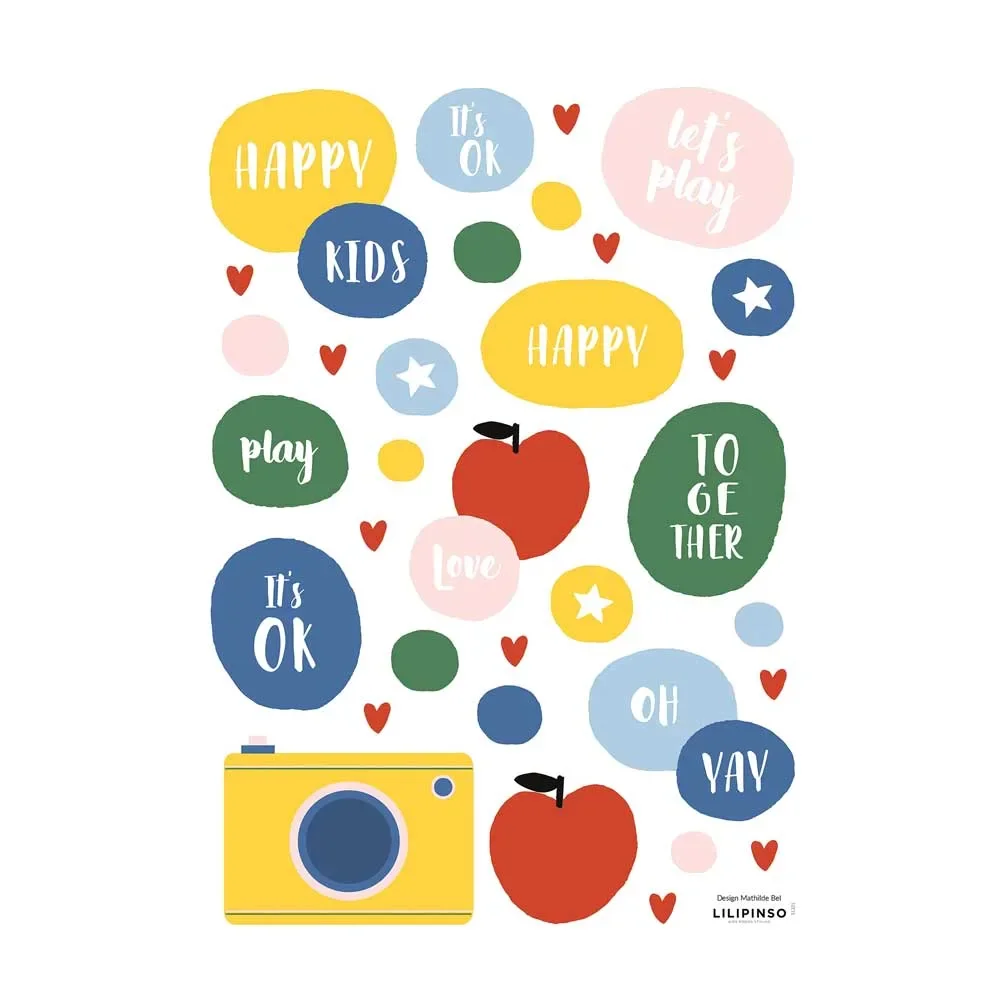 "Lilipinso stickers muraux A3 pomme, appareil photo & plus image"