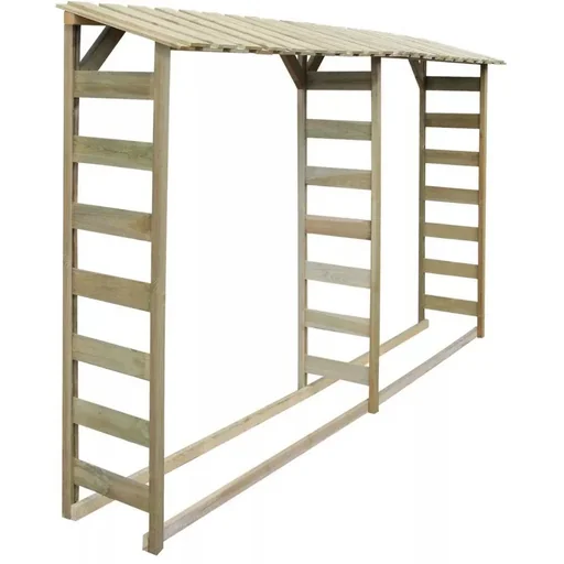 "Firewood storage double 300x44x176 cm pine impregnated image"