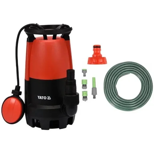 "Submersible pump - 400W - 11,000l/h WITH 15-meter garden hose including nozzle and fittings AND 1" tap image"