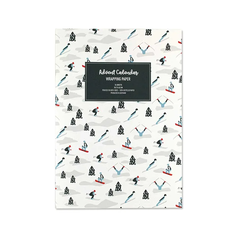 "Ava & Yves Papier cadeau Calendrier de l'avent Ski image"